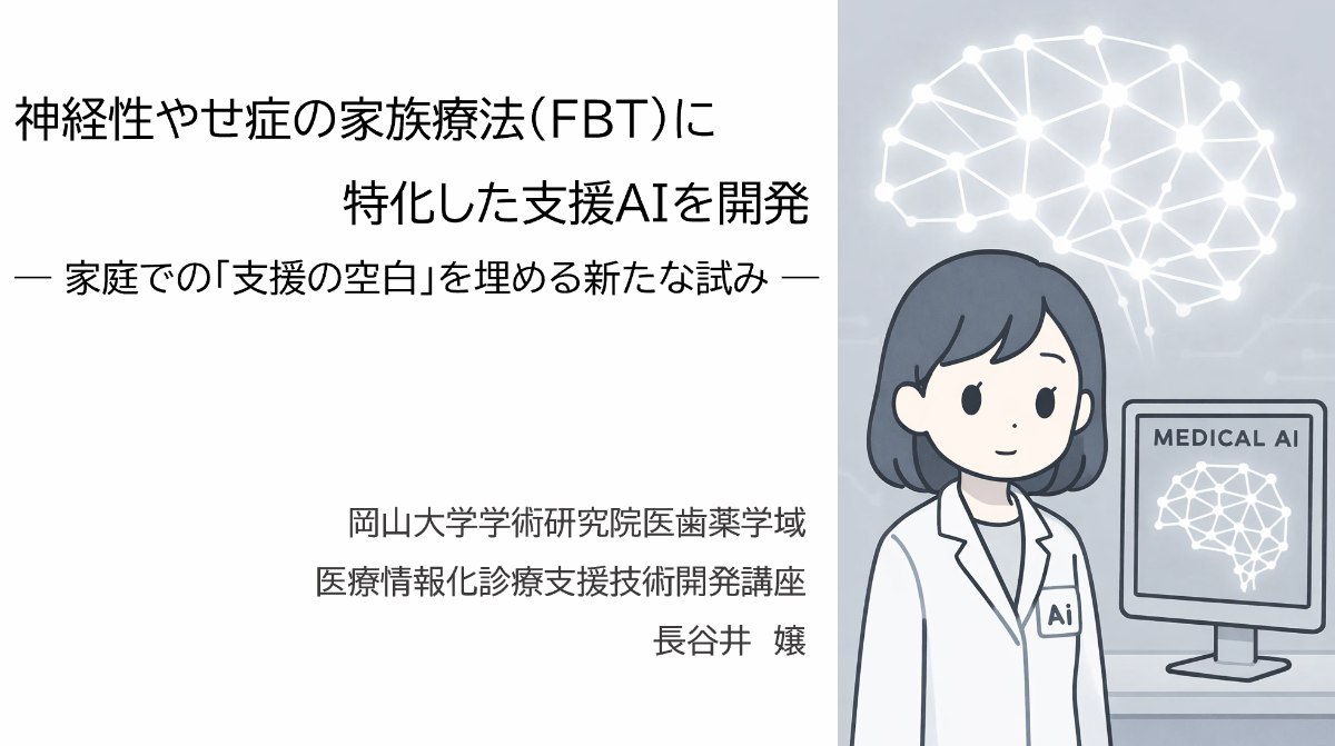 神経性やせ症の家族療法(FBT)支援AIのビジュアル